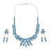 Necklace Earrings Ring Set 925 Sterling Silver Hallmarked Designer Natural Blue Topaz Gem Stone & Cubic Zirconia CZ Handmade Women Gift E421